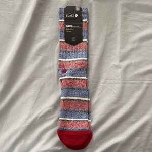 Stance Men's Striped Crew Socks - Red, Blue, and White Butterblend